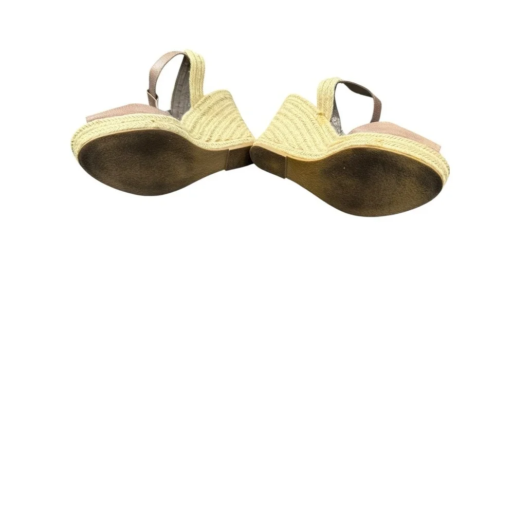 Steve Madden Wade T-Strap Wedge Sandals Brown Size 8